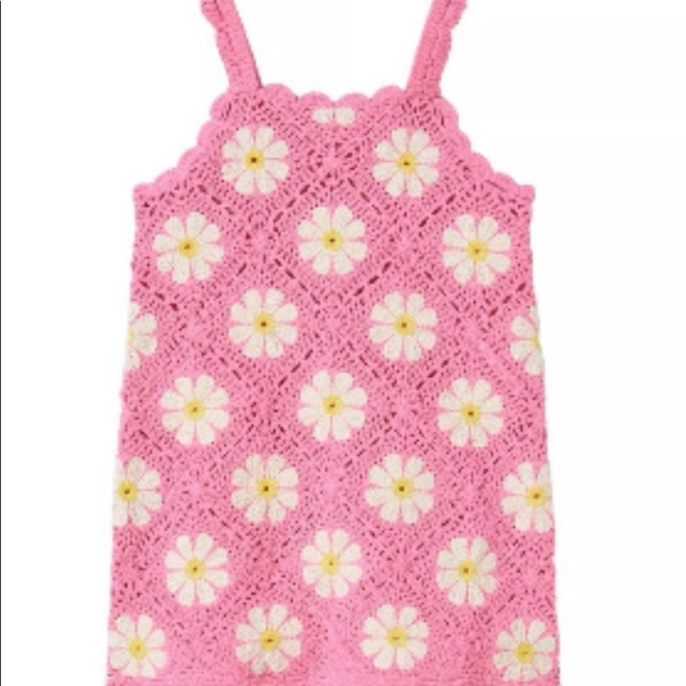 Toddler Zara crochet flower dress in pink